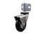 Service Caster 3'' Bright Chrome Neoprene Rubber Caster with Brake Side Mount Bracket SCC-GR03S310-NPRB-BC-B-71678-CB180 - alternate 1